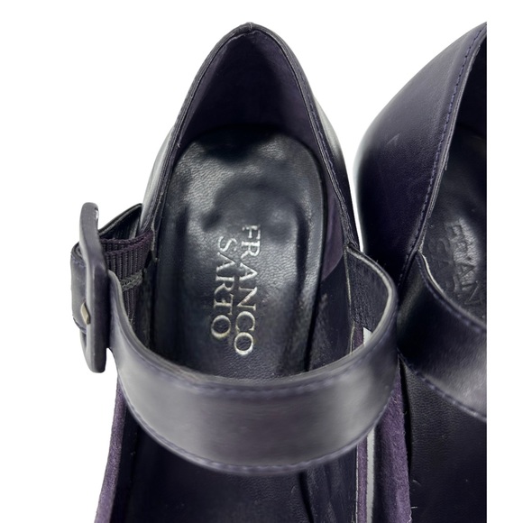 Franco Sarto Purple Suede Square Toe Mantra Mary Jane Heels - Picture 5 of 7